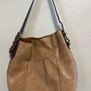 Joy Susan Elegant Tan Leather Shoulder Bag